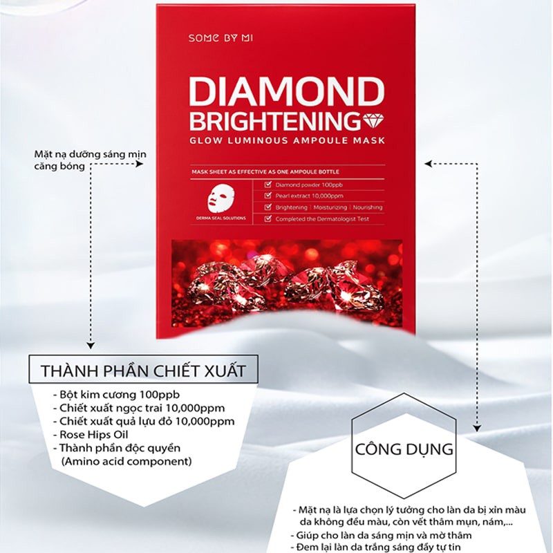 Mặt Nạ Giúp Dưỡng Sáng Diamond Brightening Sheet Mask Some By Mi 25Gr