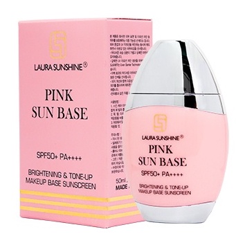Kem chống nắng trang điểm nâng tone da Laura Sunshine Pink Sun Base SPF50+ PA++++