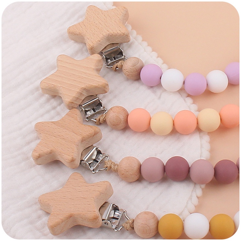 Giá Đỡ Núm Vú Giả Bằng Silicon Chuỗi Hạt Cho Bé Sơ Sinh Mọc Răng