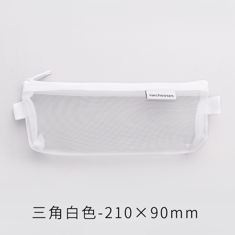 1 Hộp Lưới Đựng Bút Viết Hình Tam Giác 3D Bằng Nylon Trong Suốt Tiện Dụng
