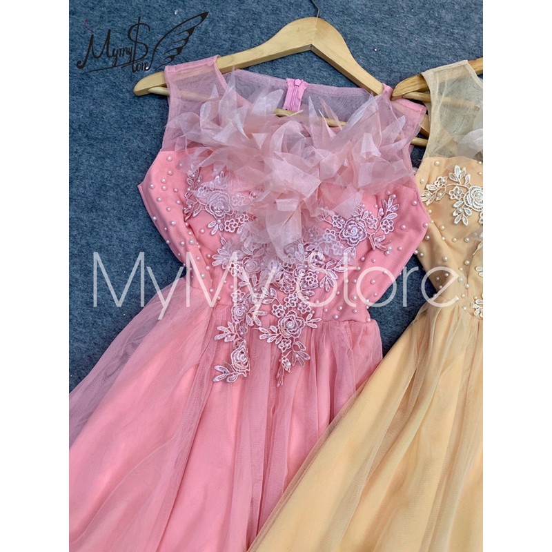 Đầm dự tiệc công chúa phối hoa nổi TRIPBLE T DRESS -size M/L (kèm ảnh/video thật) MS137Y