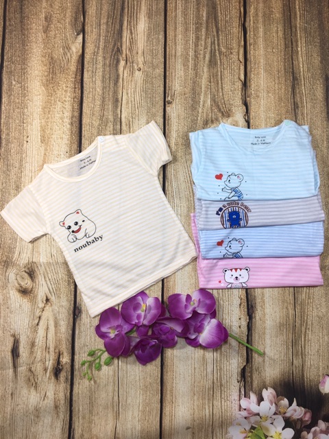 [MẪU MỚI 2020] 👕🎁 ÁO CHỤC CỘC TAY COTTON 👕🎁KẺ NGANG CHO BÉ TRAI BÉ GÁI GNFHBH20