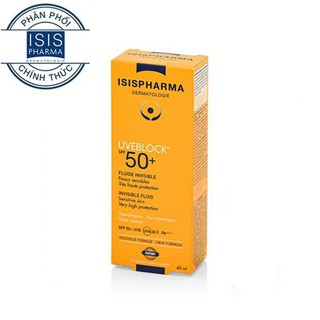 Kem chống nắng dành cho da nhạy cảm Isis Pharma Uveblock SPF50+ Invisible Fluid