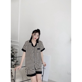 Bộ ngủ pyjama lụa mango phối màu siêu xinh Pijama lụa mango