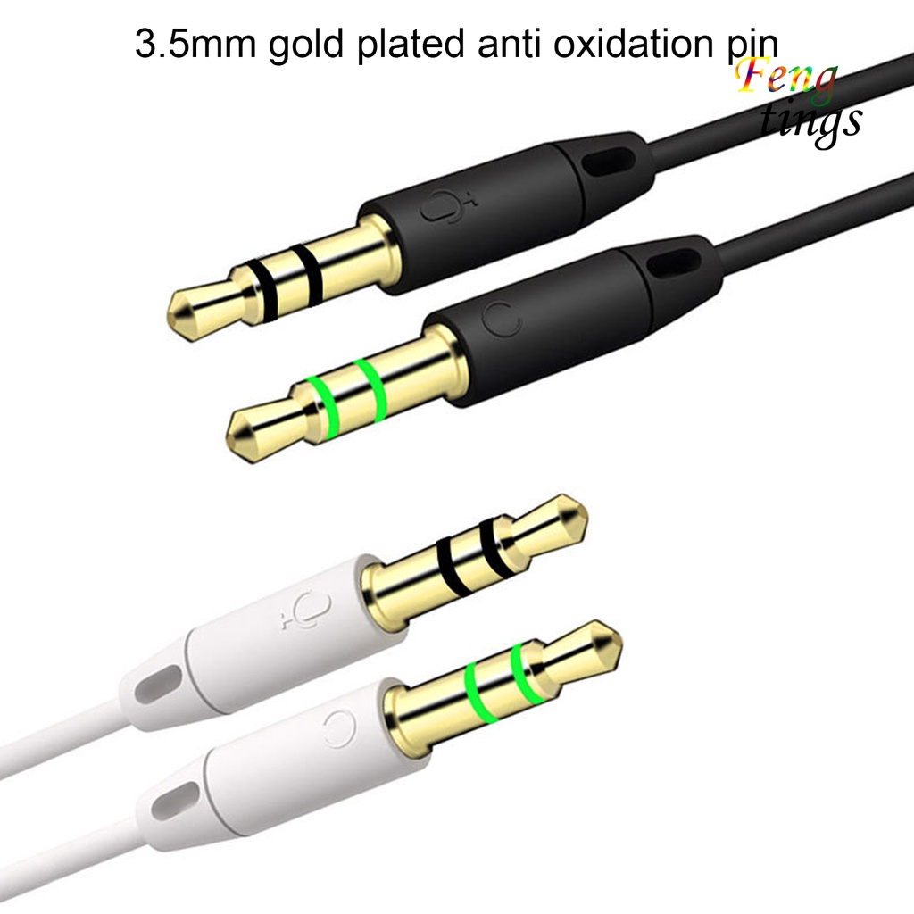 Dây cáp chia tai nghe 3.5mm lỗ cắm sang 2 đầu cắm âm thanh AUX tiện lợi