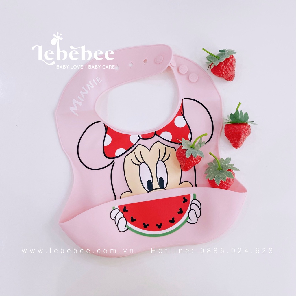Yếm ăn dặm silicon mềm chống thấm nước họa tiết Disney dễ thương cho bé – Lebebee