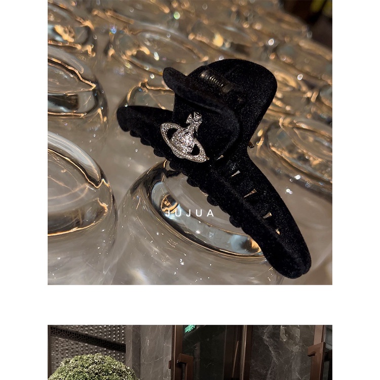 Kẹp Tóc Vải Nhung Kết Cấu Saturn Cao Cấp Dễ Thương