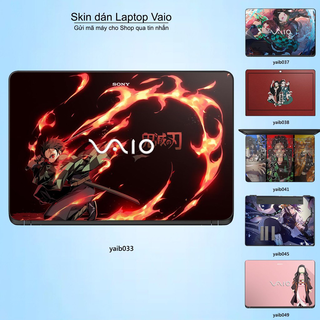 Skin dán Laptop Sony Vaio in hình Kimetsu No Yaiba _nhiều mẫu 2 (inbox mã máy cho Shop)