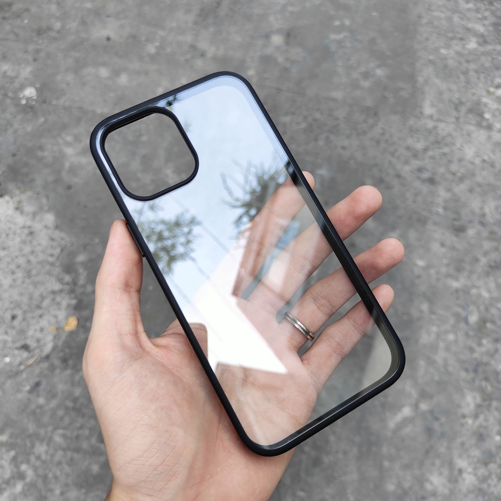 Ốp lưng iPhone 12 pro max Clear Color ver 1 dẻo mỏng trong suốt viền màu, không ố vàng thiết kế thời trang