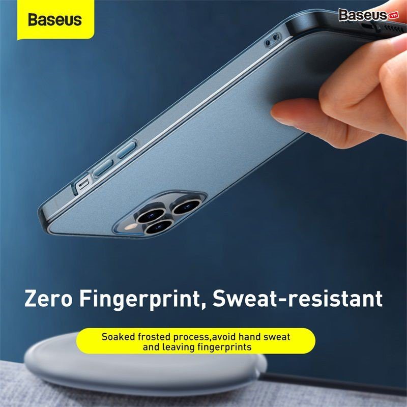 Ốp Lưng Cho iPhone 12 Mini / 12 &amp; 12 Pro / 12 Pro Max Mặt Kính Cường Lực Nhám chống sốc Baseus Frosted Glass Protective