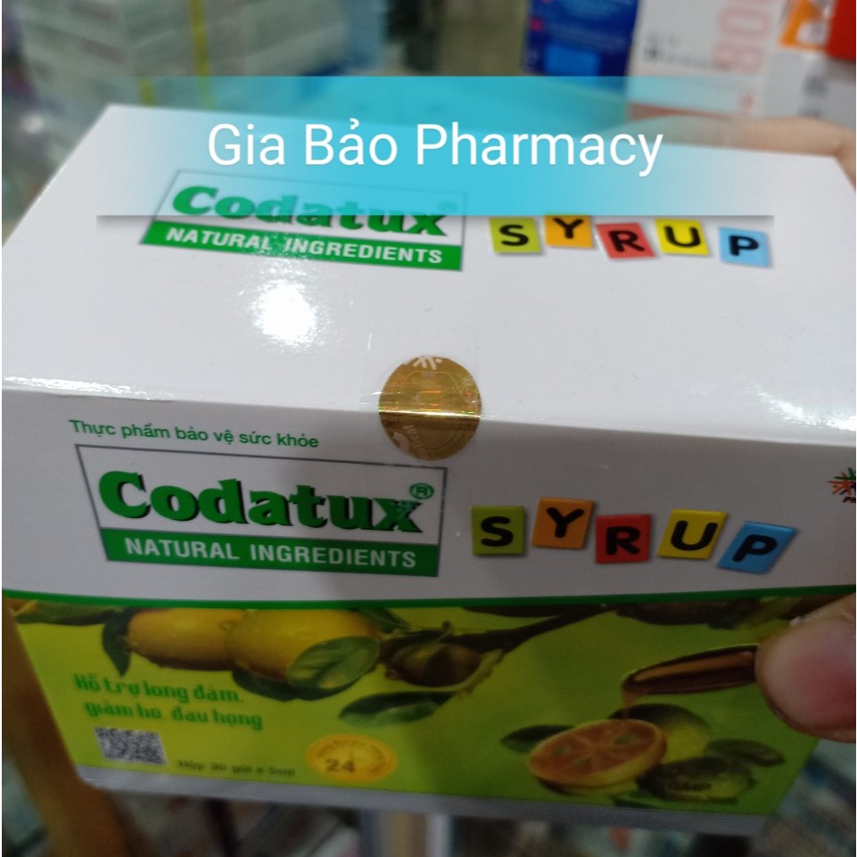 CODATUX SYRUP hộp 30 gói - Hỗ trợ giảm ho,long đờm