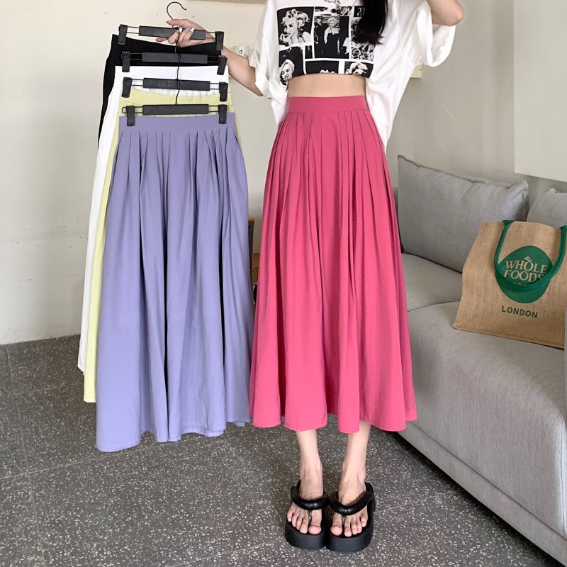 Chân váy xếp ly dài 4 màu siêu xinh