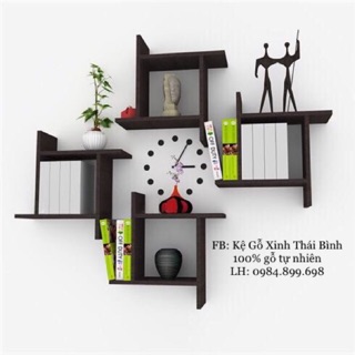 Bộ 04 Kệ gỗ treo tường hình chong chóng
