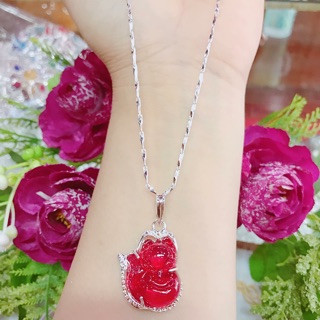 DÂY CHUYỀN NỮ MẶT HỒ LY ĐÁ THẠCH ANH BỌC BẠC ITALY CAO CẤP 925 KHÔNG PHAI MÀU