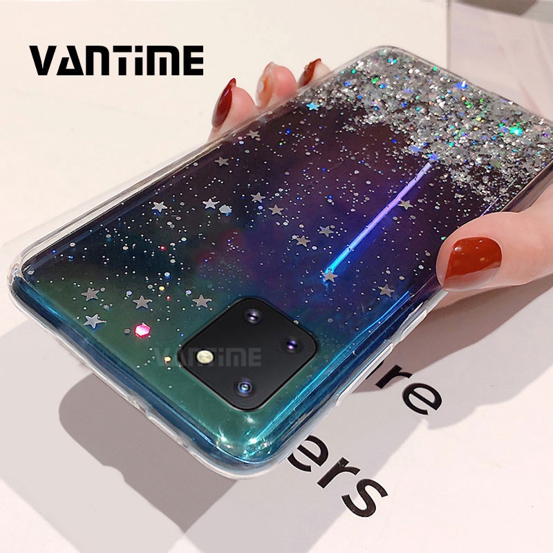 For Samsung Galaxy Note 10 Lite Glitter Surface Soft TPU Silicone Patterned Back Case Protective Cover