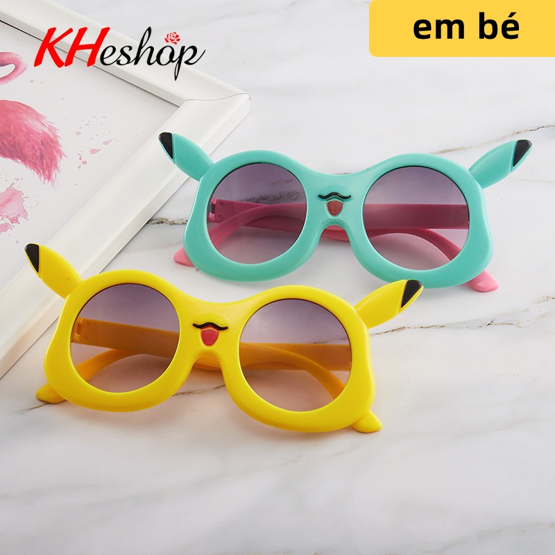 Kính thời trang PIKACHU siêu dễ thương cho bé trai và bé gái, Kính râm chống tia cực tím siêu an toàn mã Y1549