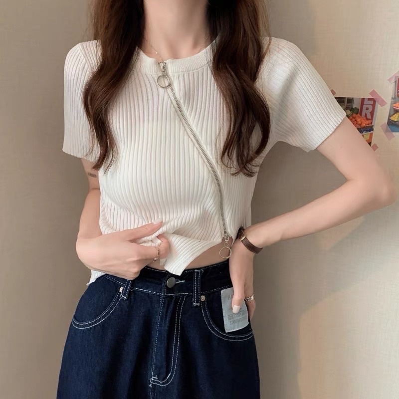 Áo Len Quảng Châu Kéo Khoá Chéo trước