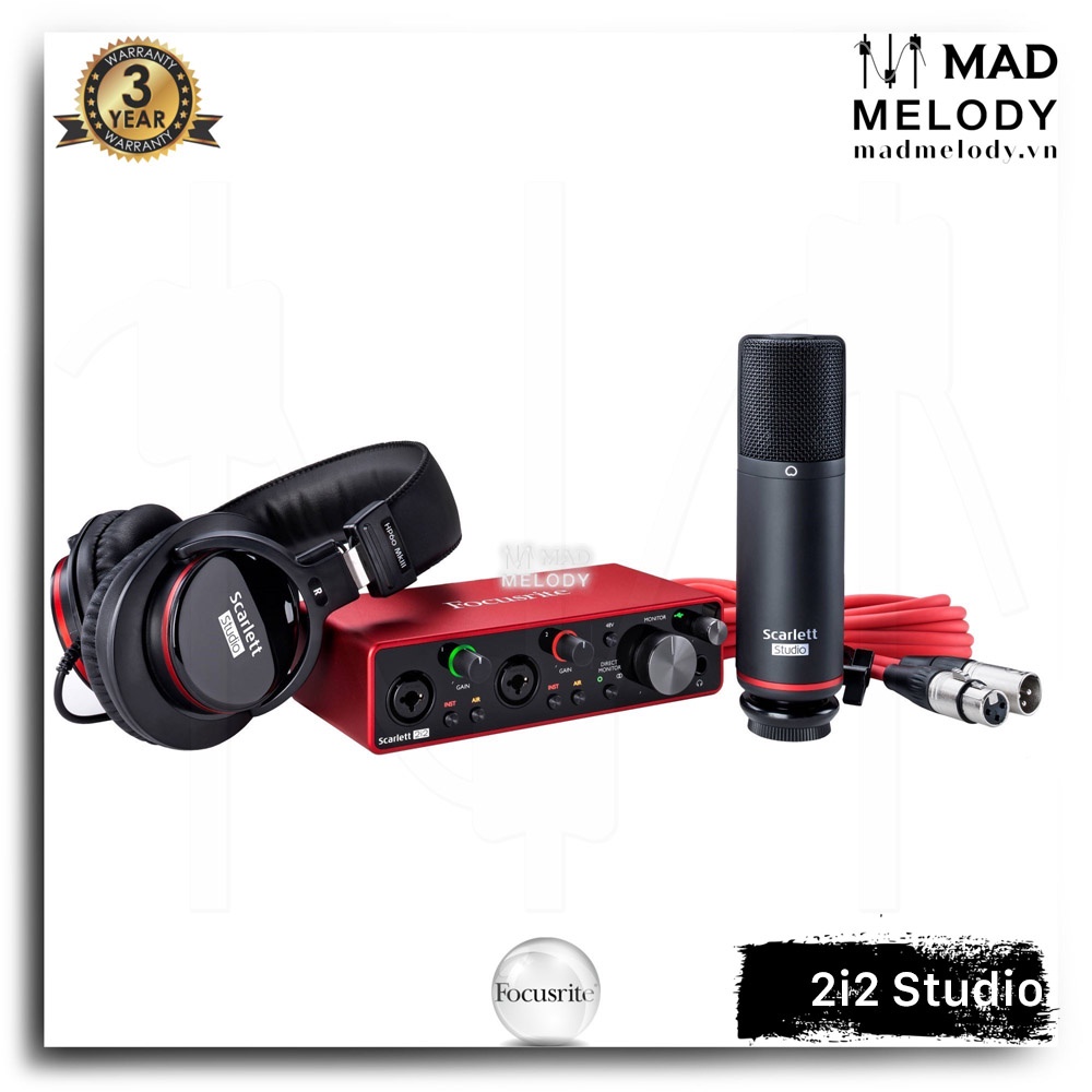 Focusrite Scarlett 2i2 Studio Recording Package