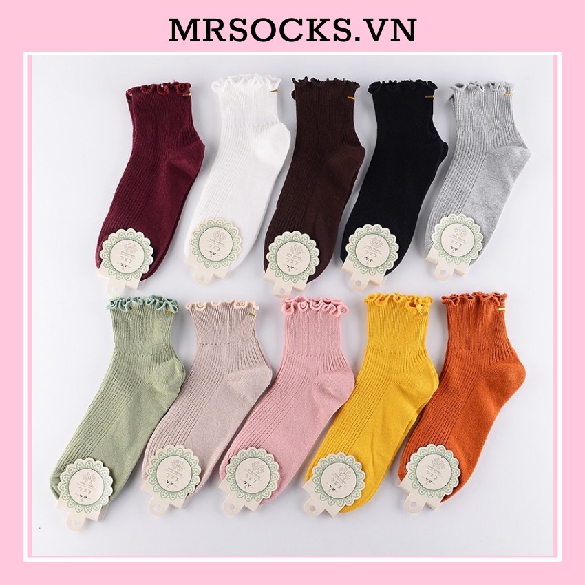 Vớ Tất Trơn Cao Bèo Xoăn chất cotton kháng khuẩn, hàng loại 1 bao đổi trả dành cho cả nam và nữ MRSOCKS - VC057