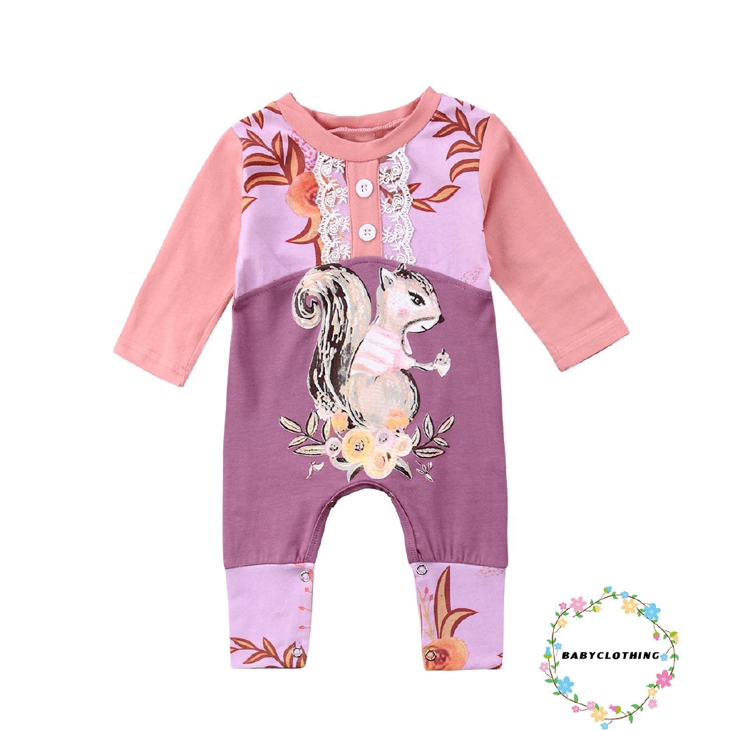 ღWSVღFloral Infant Kid Toddler Baby Girl Lace Clothes Bodysuit Romper Jumpsuit Outfit