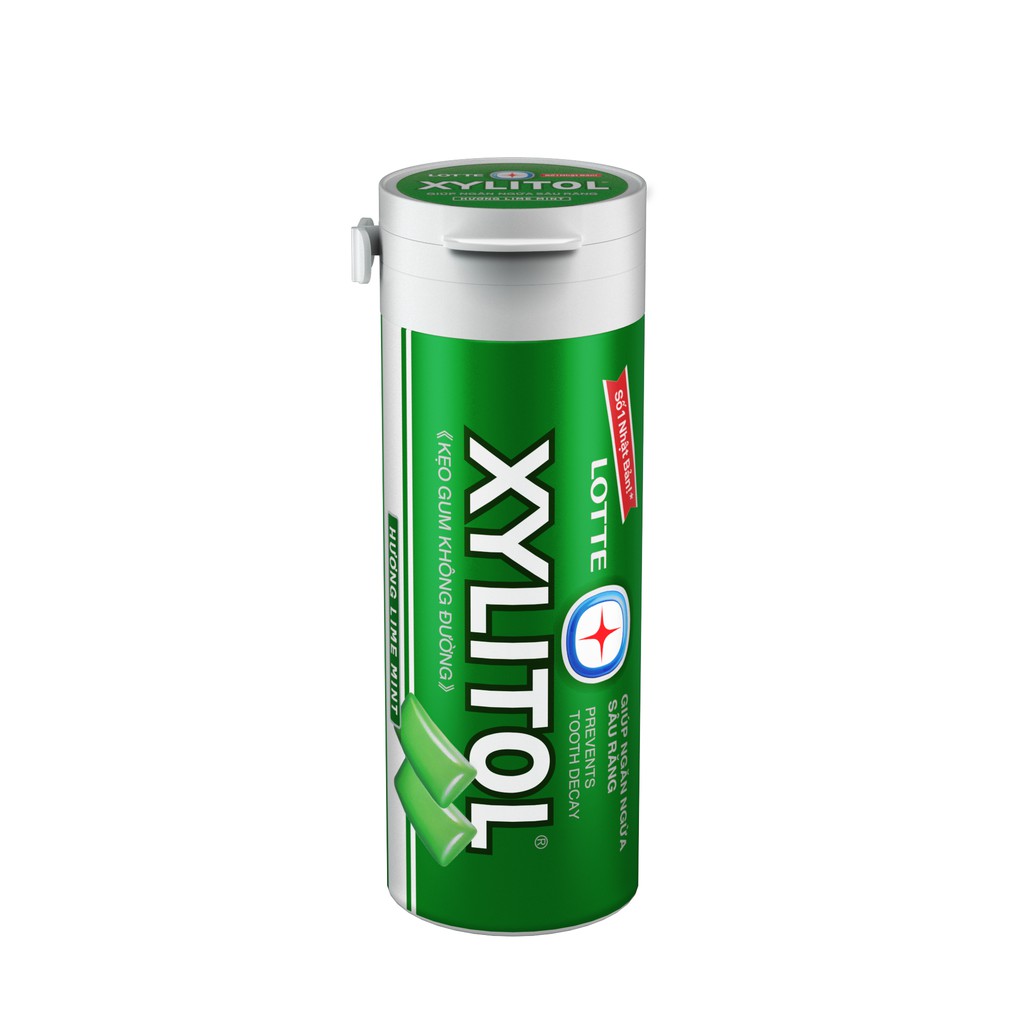 Kẹo Gum không đường Lotte Xylitol - Hương Lime Mint 26,1g