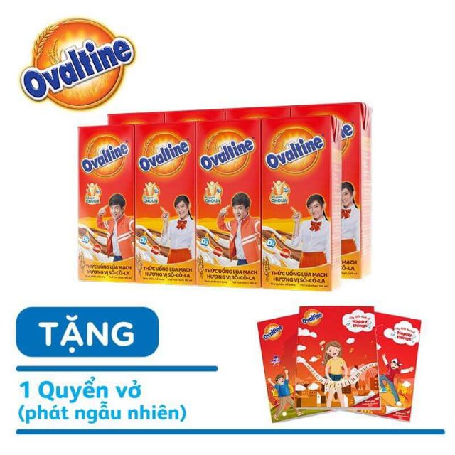 [Nhập MKBCFCV10 giảm 5% đơn 450K] Sữa Ca Cao Lúa Mạch Ovaltine 180ml (2 Lốc) + Tặng Quà