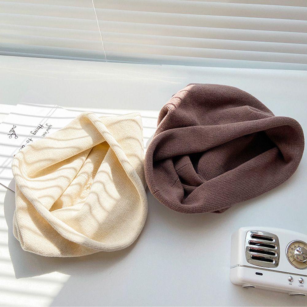 Mũ Beanie Dệt Kim Màu Trơn Dễ Thương Chất Lượng Cao Cho Nữ