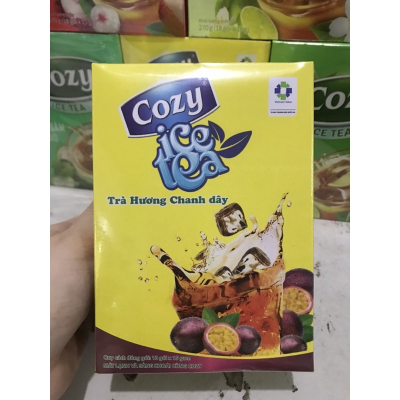 Trà Cozy IceTea các Hương Đào-Chanh-Sâm Bí Đao-Chanh Hương Nhài-Vải-Matcha Trà sữa 3in1- Gừng