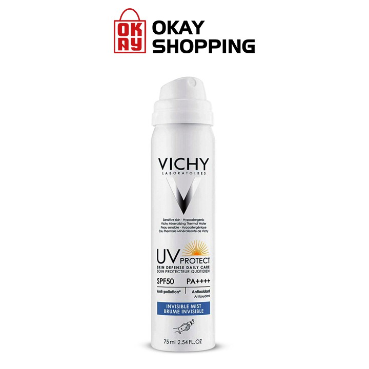 Xịt chống nắng chống ô nhiễm Vichy UV Protect Invisible Mist SPF50 PA++++ 75ml | BigBuy360 - bigbuy360.vn