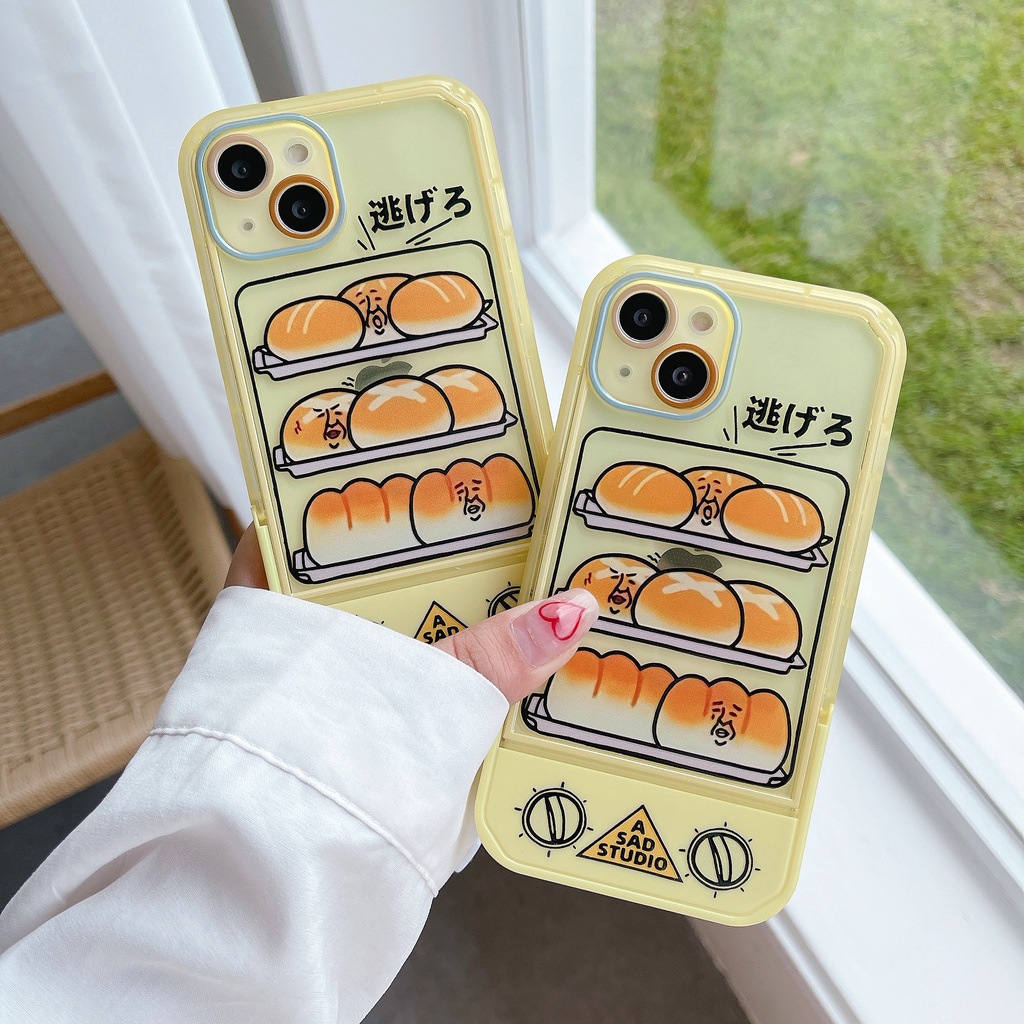 Ốp Điện Thoại Có Giá Đỡ Hình Máy Nướng Bánh Mì Hoạt Hình Mới Cho iPhone11 xs max 7P/8Plus/12pro/13/pro max