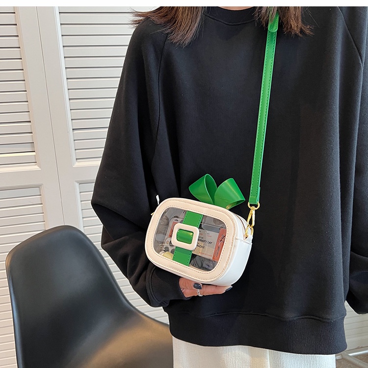 Túi Đeo Chéo Hình Vuông Nhỏ Màu Trong Suốt Dễ Phối Đồ Thời Trang Cho Nữ