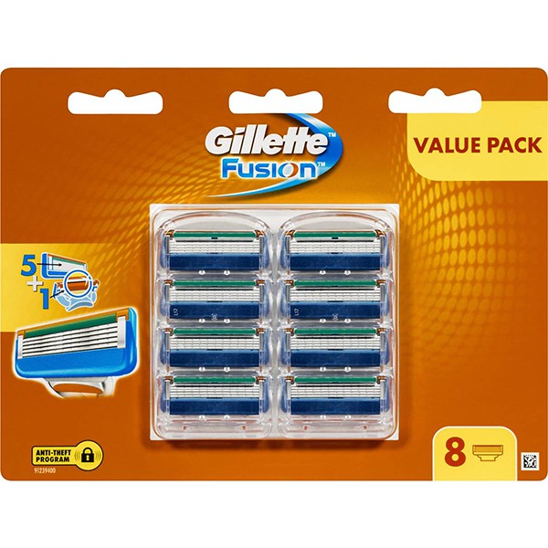 Vỉ gồm 8 lưỡi dao cạo râu Gillette Fusion Proglide của Đức