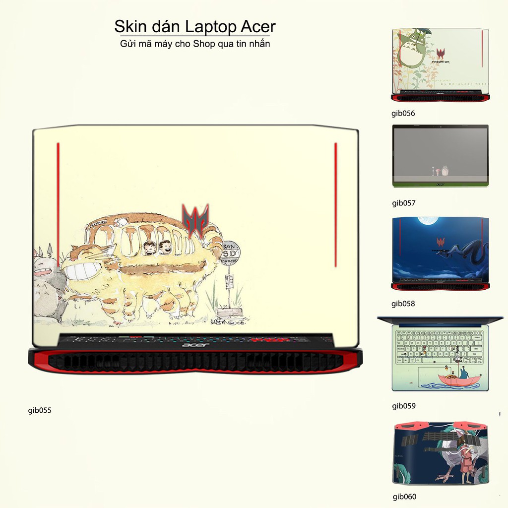 Skin dán Laptop Acer in hình Ghibli _nhiều mẫu 9 (inbox mã máy cho Shop)