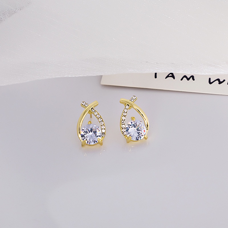 Bông tai mạ bạc 925 hình chữ X đơn giản phong cách Hàn Quốc cho nữ