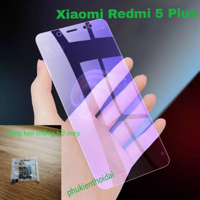 Xiaomi Redmi 5 Plus / Redmi 5 / Redmi 9T 💝FREESHIP Từ 50k💝 Cường lực Redmi 5 plus chống tia UV hại mắt Tím tặng keo mép