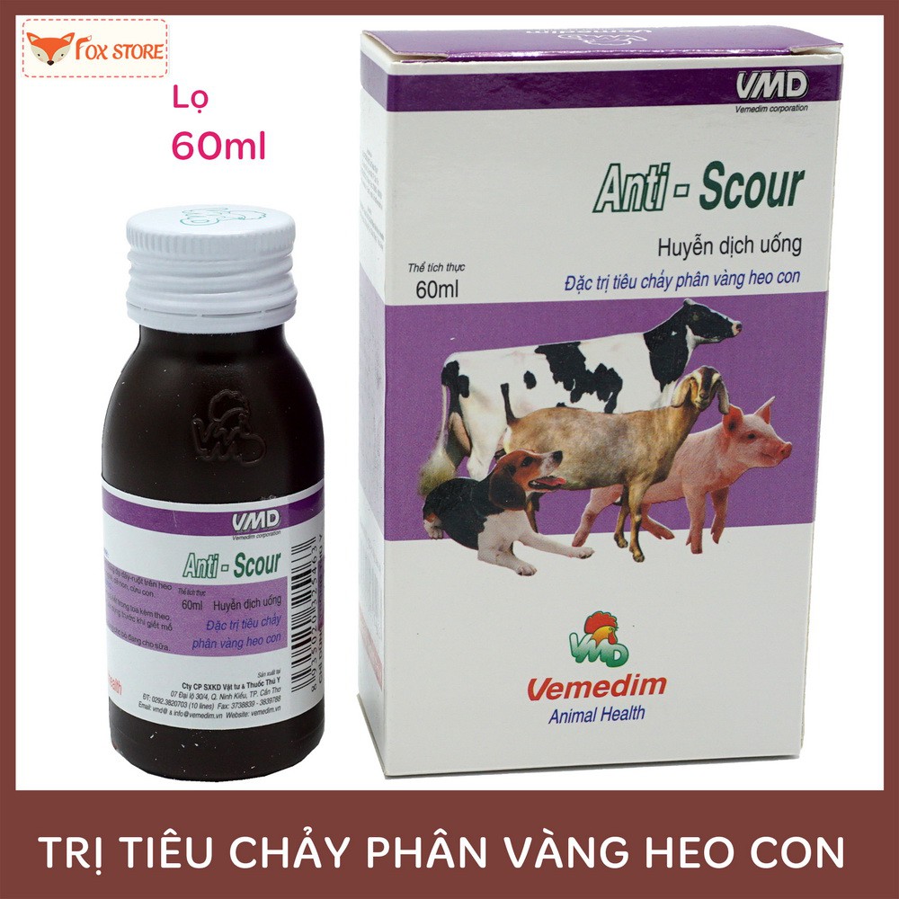 Trị Bệnh Tieu Chảy Phan Vang Heo Con Anti Scour 60ml Chỉ Dung Cho Thu Y Shopee Việt Nam