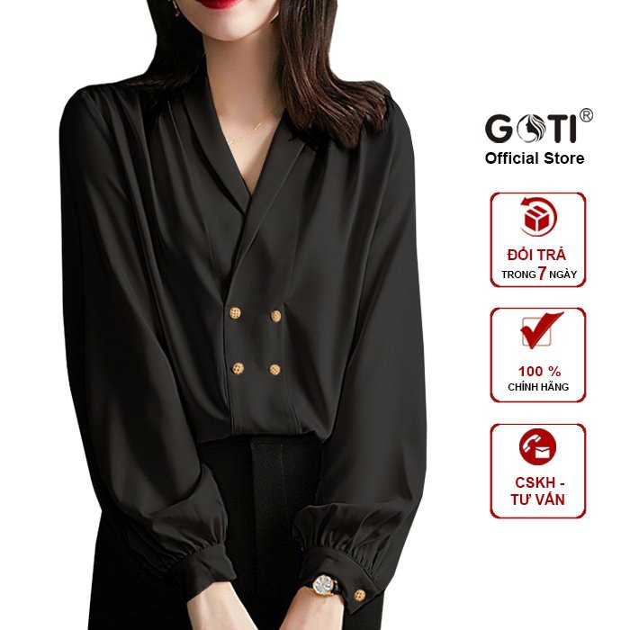GOTI - ÁO SƠ MI TRẮNG BASIC RỘNG KIỂU ÁO SƠ MI MẶC ĐI LÀM LỊCH SỰ - 3A24