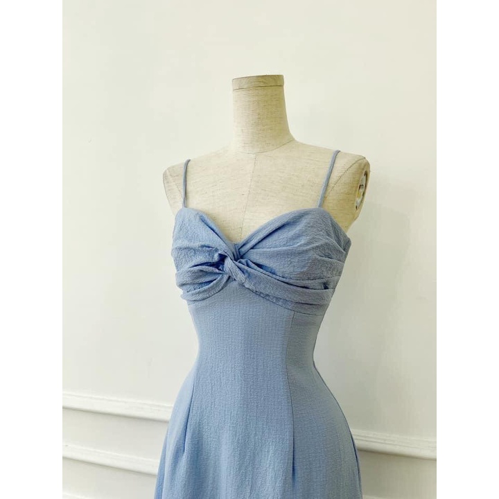 Đầm 2 dây xoắn ngực chất xốp nhún siêu xinh