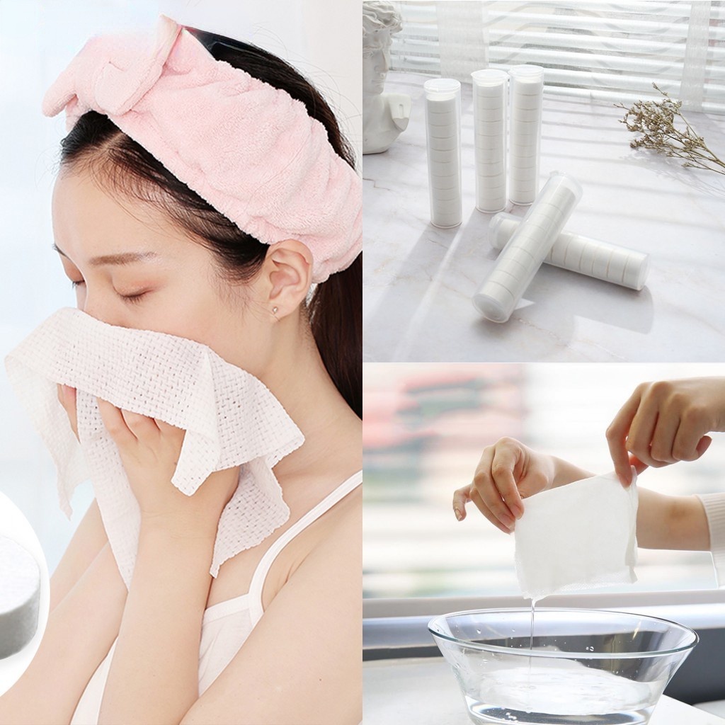 Bộ 10 Khăn Nén Cotton Dùng Một Lần Loại Lớn Tiện Dụng Khi Đi Du Lịch