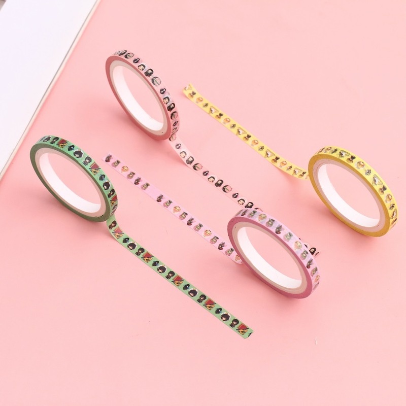 Cuộn Băng Keo 0.5cm Họa Tiết Hoạt Hình Demon Slayer Nhiều Màu Sắc DIY Kích Thước 0.5cm