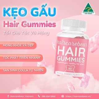 Kẹo Gấu Dưỡng Tóc Haircarebear Chính Hãng Úc giúp tóc khỏe và bổ sung vitamin hộp 60 viên thumbnail
