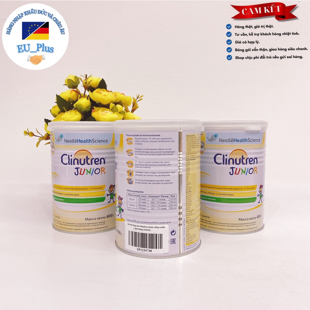 SỮA BỘT CLINUTREN, 400g. HÀNG SẢN XUẤT TẠI NGA . HÃNG NESTLE