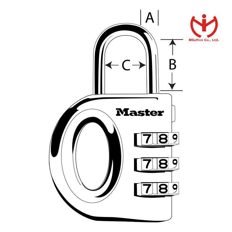 [Hỏa tốc HCM] Khóa Số Vali Master Lock 633 EURD - MSOFT