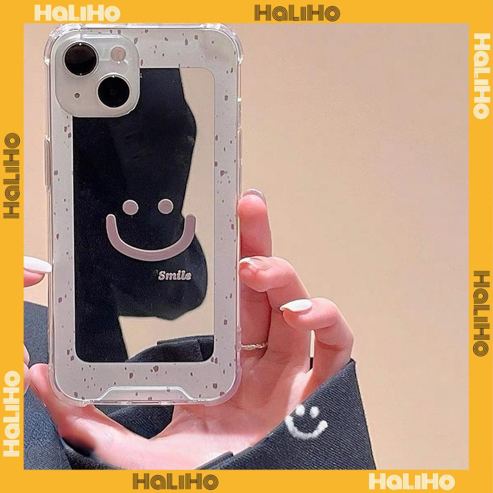 iPhone Case Luxury Acrylic Mirror Airbag Shockproof Protection Camera Smiley Cute Simple Compatible For iPhone 11 Pro Max 13 Pro Max 12 Pro Max 7Plus XS Max