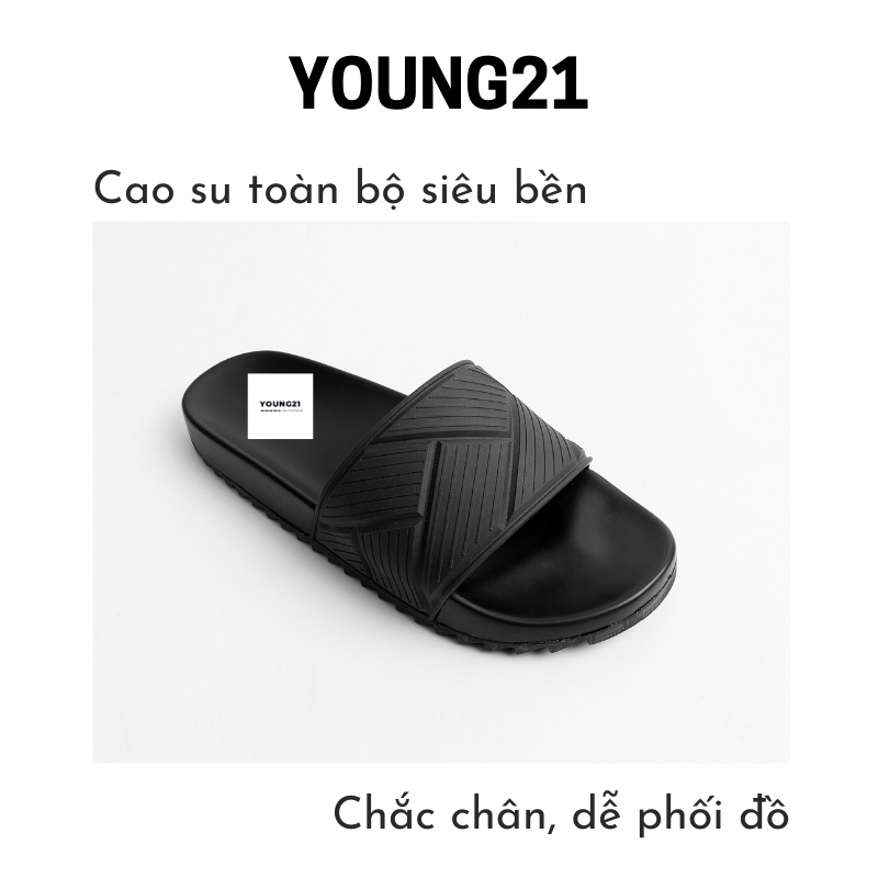 Dép nam cao su cao cấp họa tiết sọc YOUNG21 2022