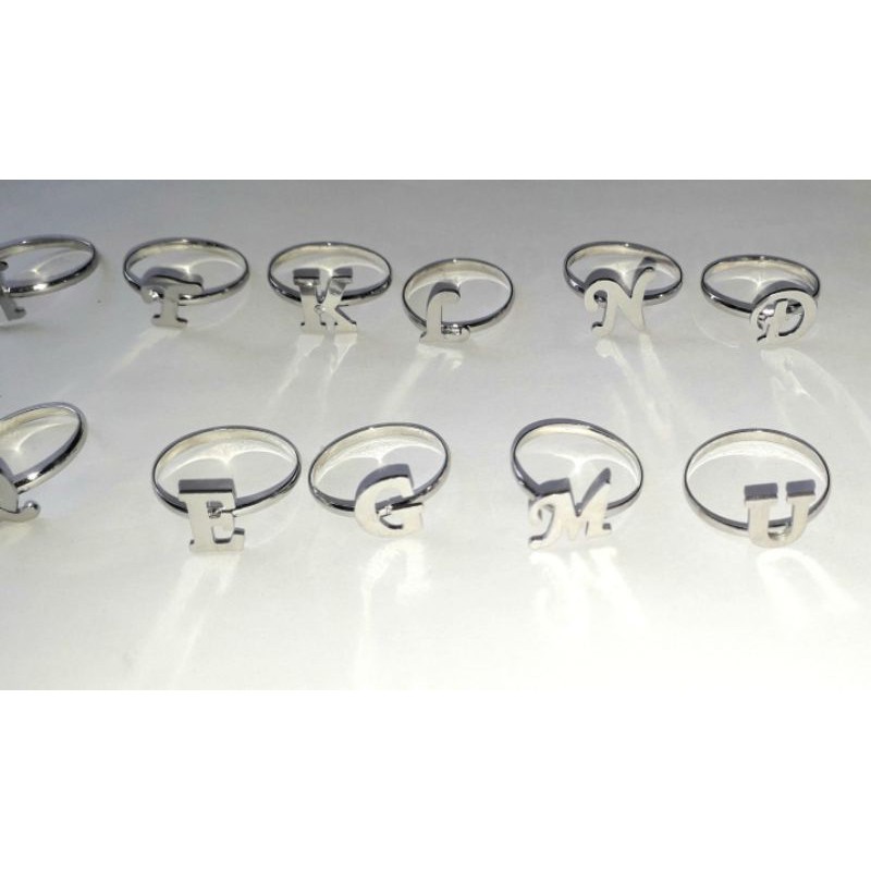Một chiếc nhẫn inox mặt chữ Cái size nhỏ