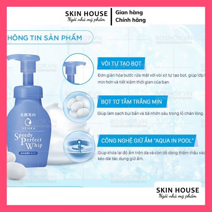 Sữa Rửa Mặt Tạo Bọt SENKA Cho Da Dầu Và Da Thường 150ml Speedy Perfect Whip | BigBuy360 - bigbuy360.vn