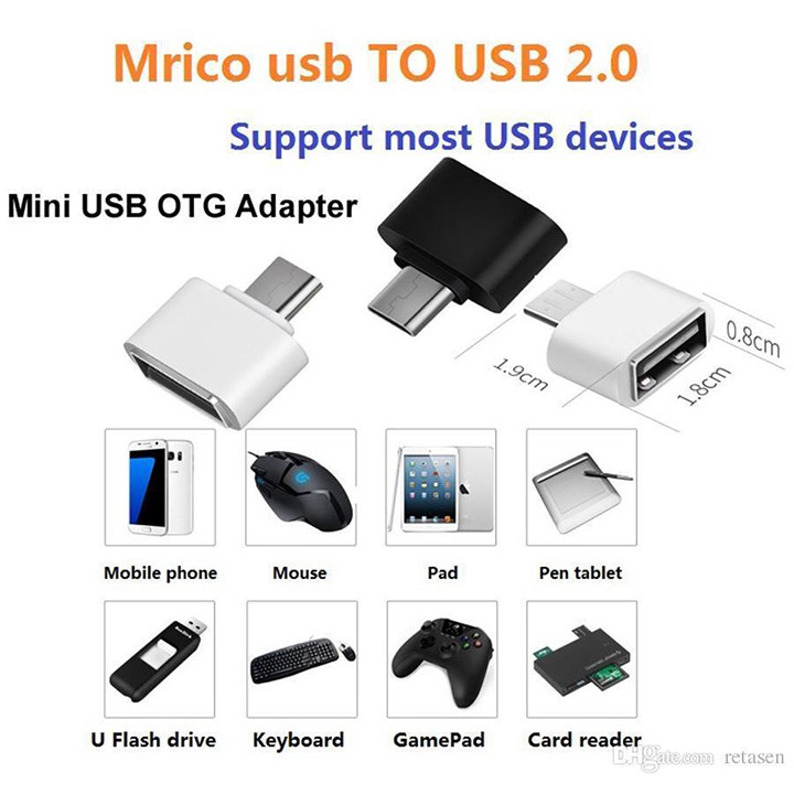 Jack chuyển đổi OTG microUSB android V8 sang USB