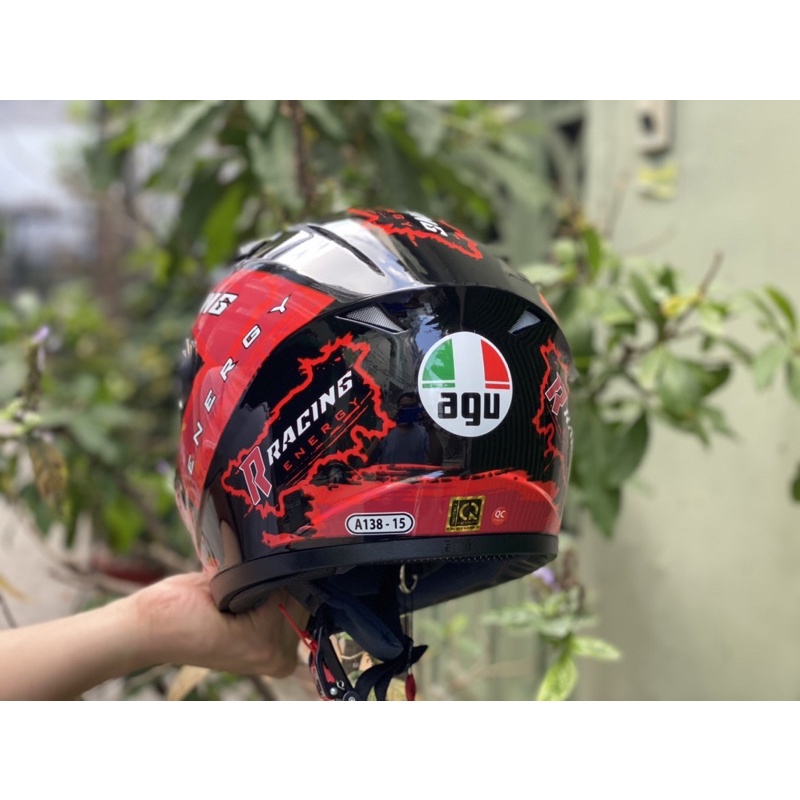 Mũ bảo hiểm fullface AGU tem Racing ĐỦ MÀU  + TẶNG TÚI ĐỰNG