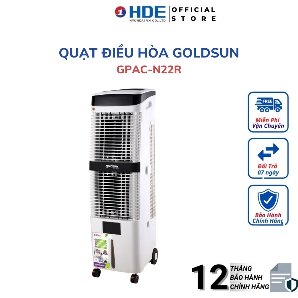 Quạt Điều Hòa Làm Mát Bằng Hơi Nước GOLDSUN GPAC-N22R, Dung Tích 30L